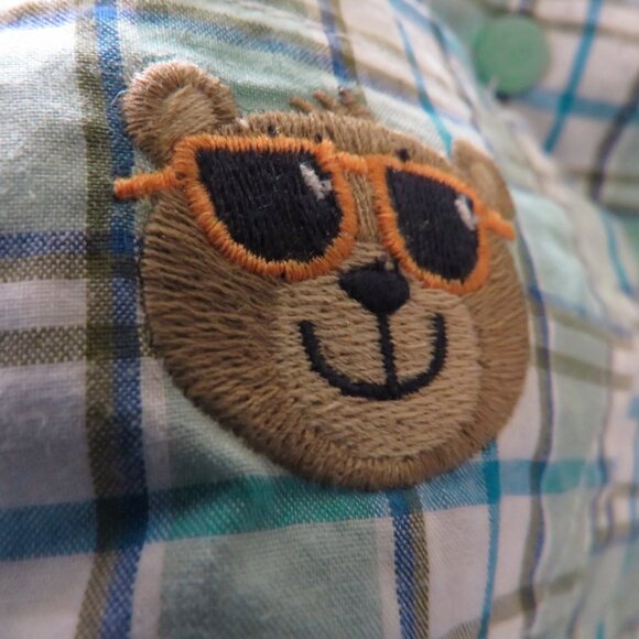 Baby Mint Green Plaid Jumper & Bodysuit 2pc 3Mts Carter's Embroidered Bear - Picture 13 of 16